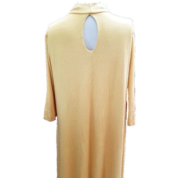 Mustard Color Womens Size L Tunic Soft Comfortable Lagenlook Keyhole Back - Picture 3 of 4